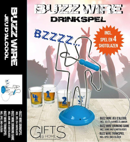 Buzz wire drinkspel incl 4 shotjesglazen