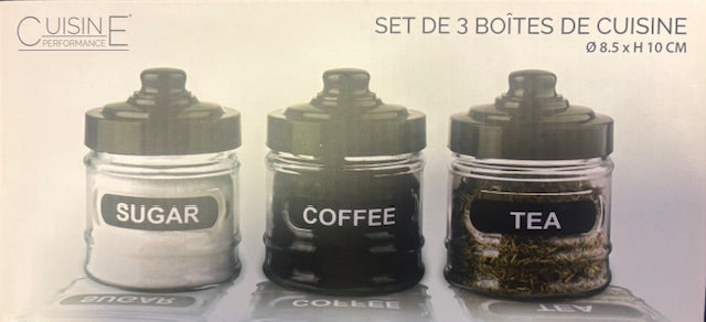 Glazen potjes keukenset