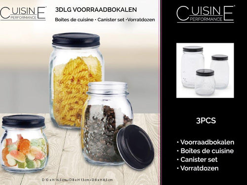 3 vooraadpotten