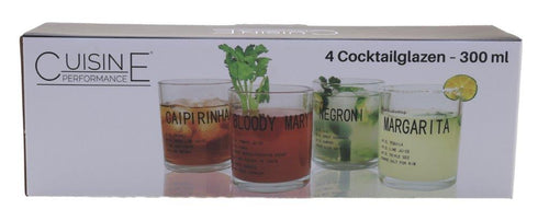 4 coctailglazen 300 ml