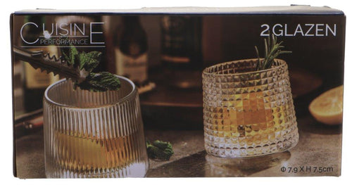 2 whisky glazen