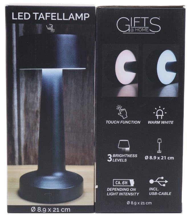 Zwarte tafel led lamp