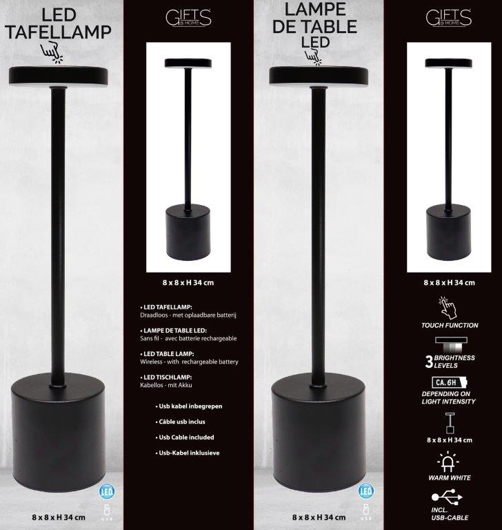 tafel lamp led zwart
