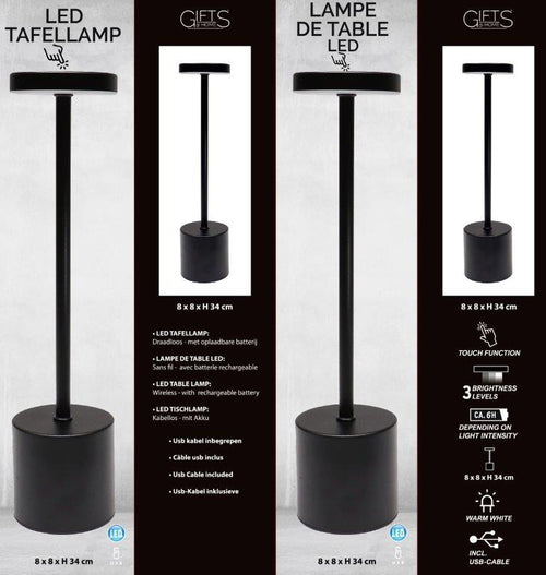 tafel lamp led zwart