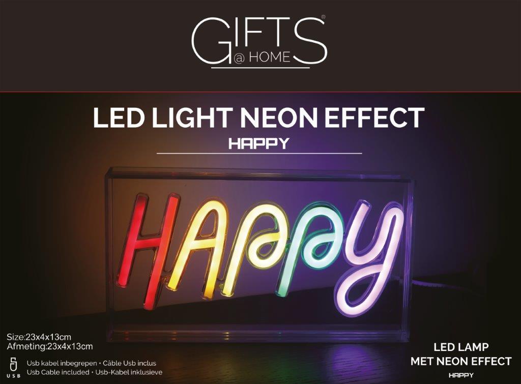 Led neon happy