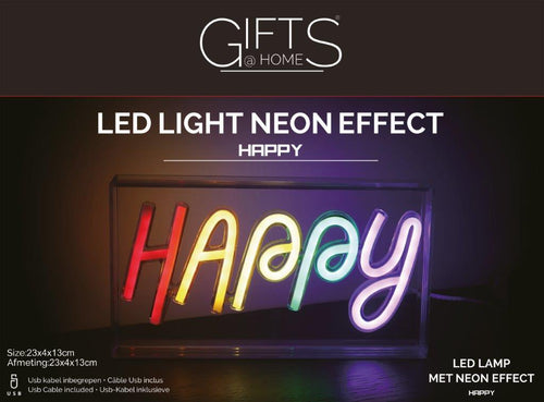 Led neon happy