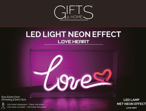 Led neon love hart